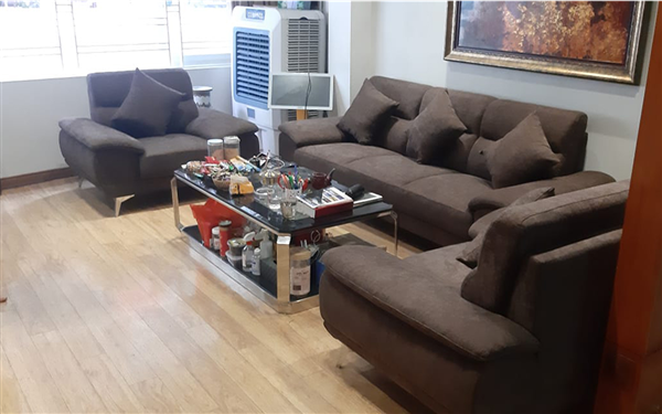 Anh Trung ở Hào Nam quyết định hoàn thiện phòng khách bằng bộ ghế sofa bọc vải cao cấp Erado