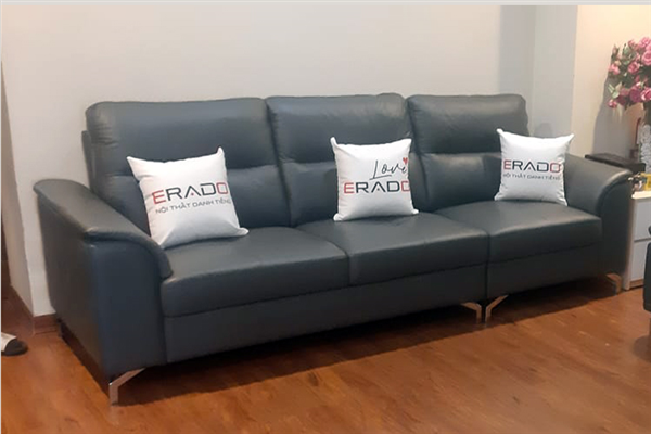 Mở ra không gian nội thất hoàn hảo với Sofa da bò thật nhập khẩu tối màu ERADO