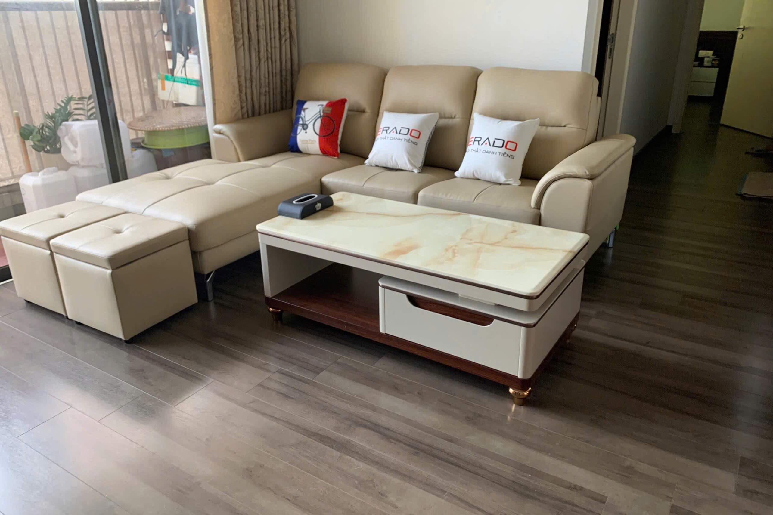 ERADO BÀN GIAO SOFA BÀN TRÀ CHO GIA ĐÌNH CHÚ DŨNG Ở TRẦN DUY HƯNG
