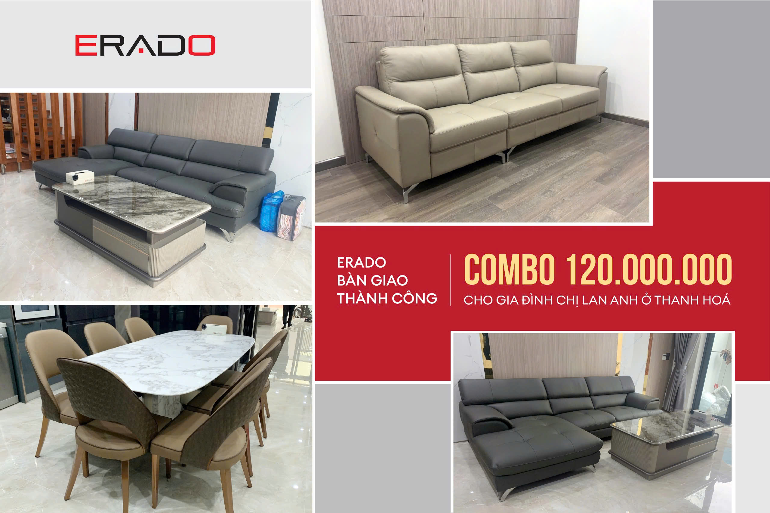 ERADO BÀN GIAO THÀNH CÔNG COMBO 120.000.000 CHO GIA ĐÌNH CHỊ LAN ANH Ở THANH HOÁ