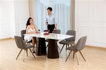 Bộ bàn ăn mặt đá marble mã T1983