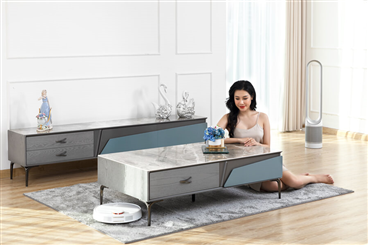 Bộ Bàn Kệ phòng khách hiện đại mặt đá mã B233