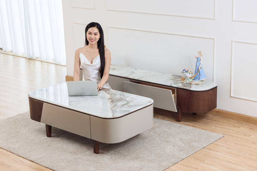 Bộ bàn trà kệ ti vi 567 cho phòng khách