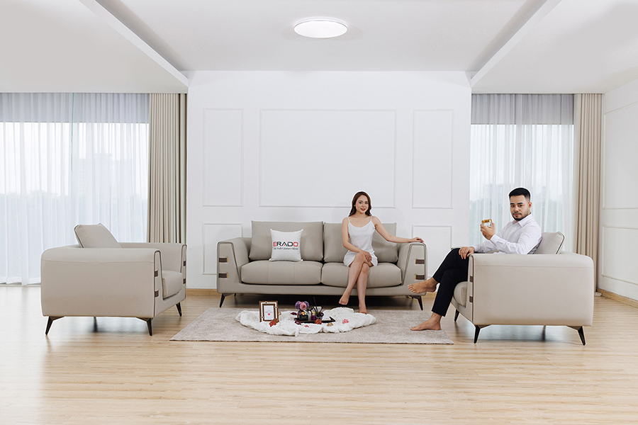 Bộ ghế sofa da NV04 - Thiết kế hiện đại 2024