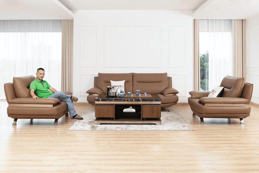 Bộ sofa da M49A - Danh hài Bình Trọng bảo trợ