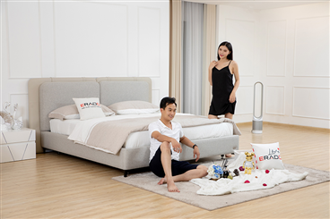 Giường ngủ vải phối da mã G-AT11A