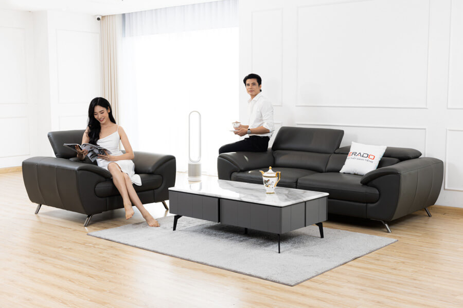 Sofa da thật cao cấp mã 2151-2F