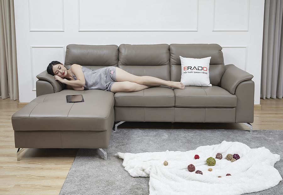 Sofa góc da hạng sang mã NV6