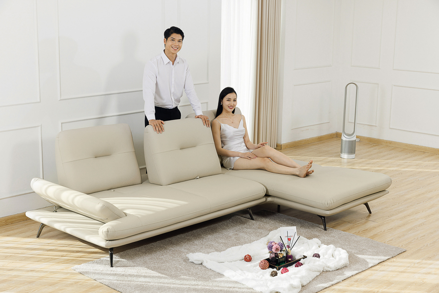 Sofa góc thông minh mở rộng chỗ ngồi NV21