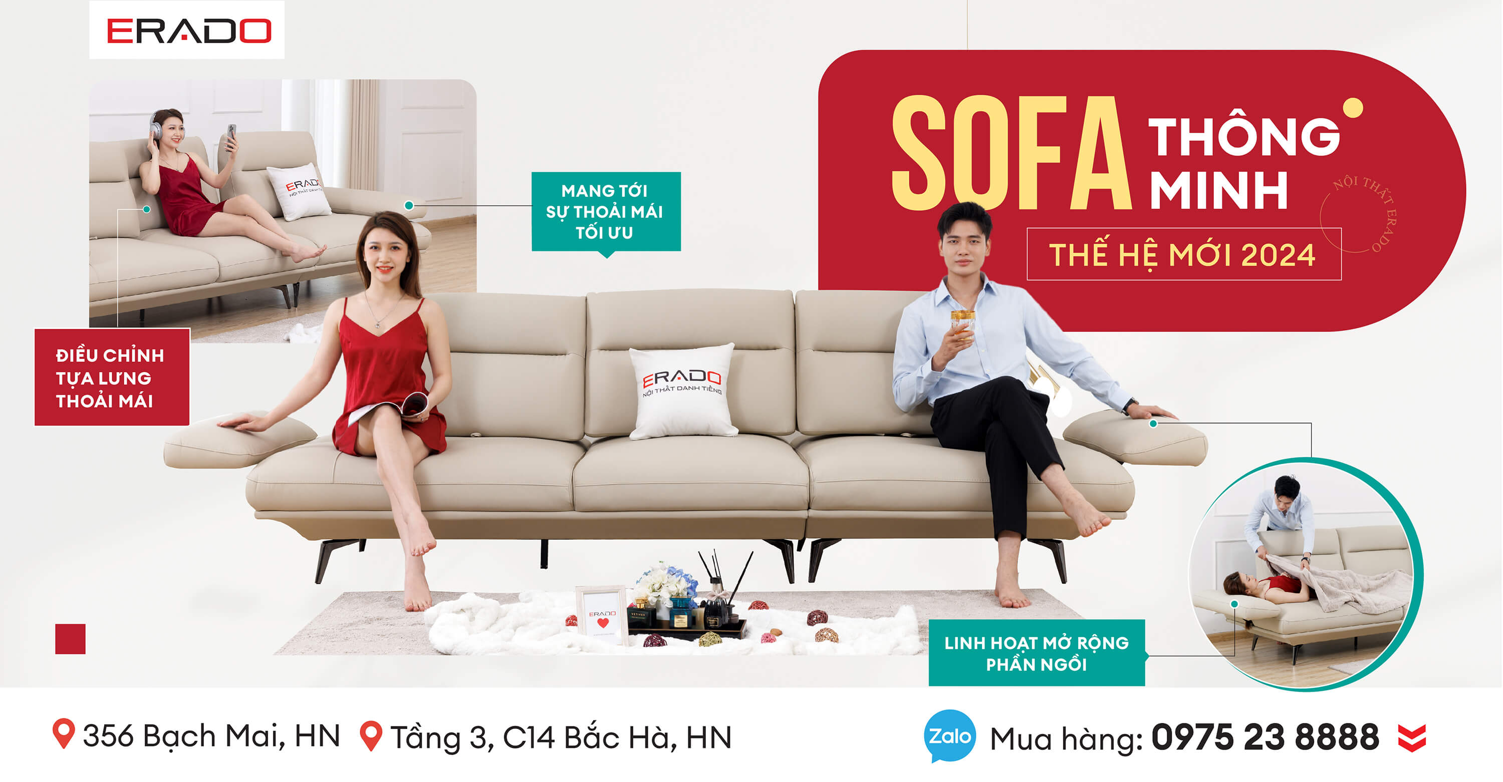 Sofa da thông minh mã AM1